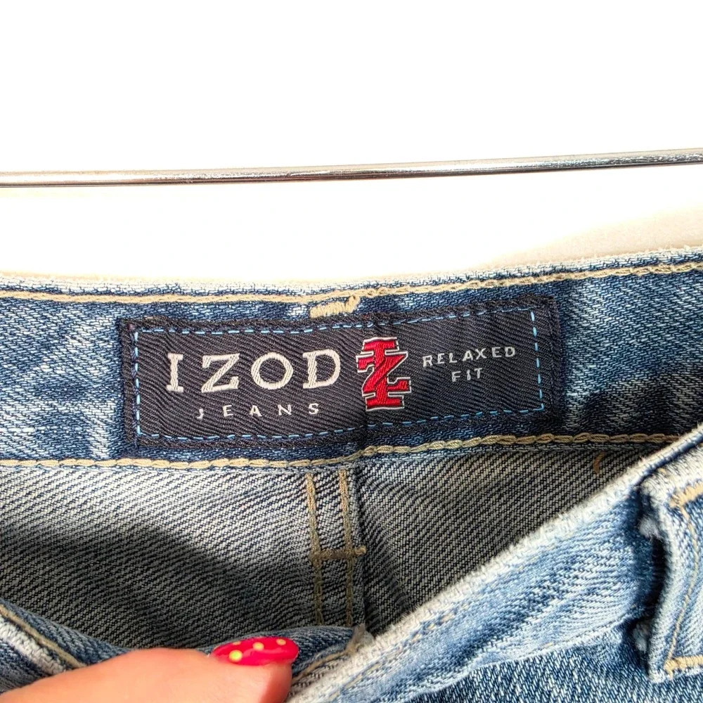 Vintage IZOD Jeans Men's 36x32 Light Wash Relaxed Fit Straight Leg Denim Classic
